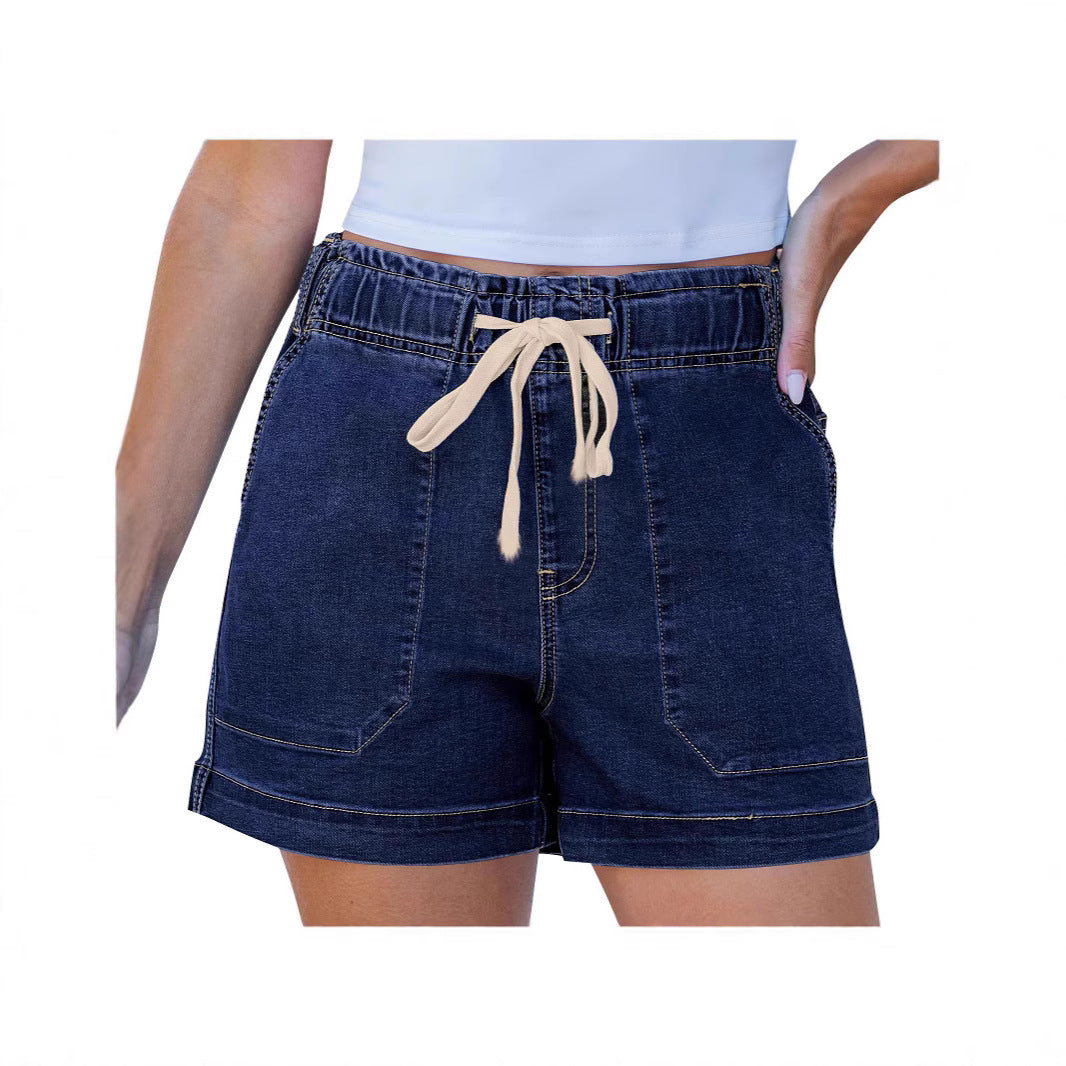 Damen bequeme Denim-Shorts mit Gummizug und praktischen Taschen Echo Archiv