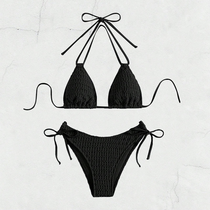 Damen Crochet-Bikini-Set mit verspielten Schleifendetails Echo Archiv