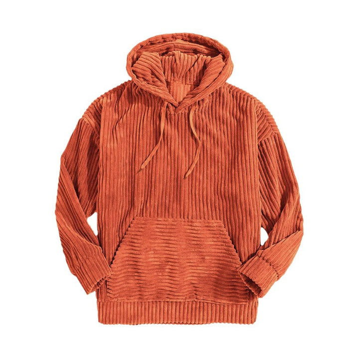 Unisex nan gerippter Samt-Hoodie mit Kapuze und Kängurutasche Echo Archiv