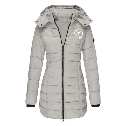 Damen gesteppte Winterjacke mit abnehmbarer Kapuze – Avérine