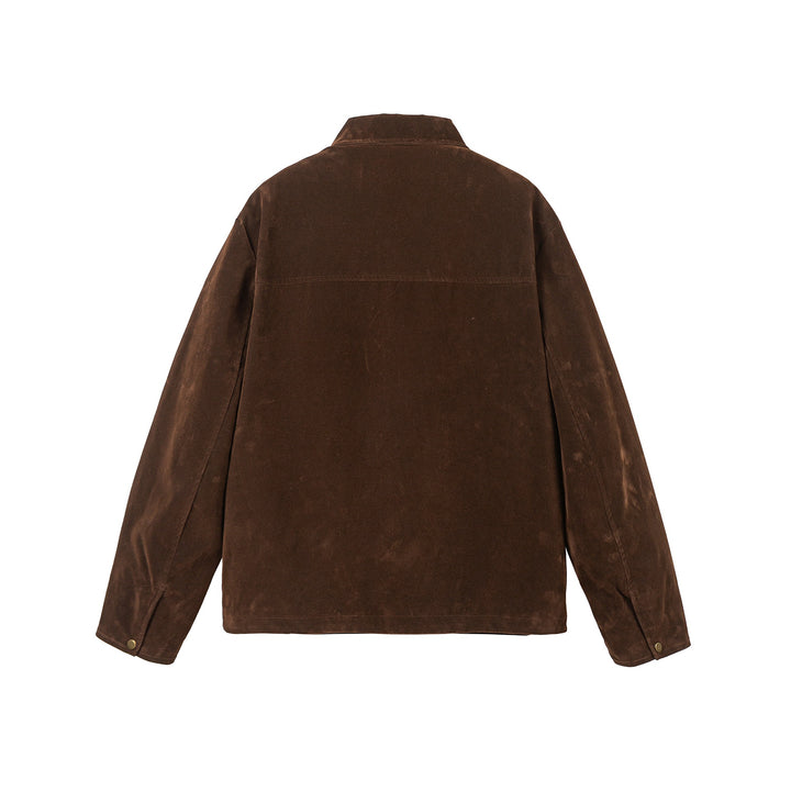 Herren Kurzjacke aus Velours‑Optik mit dekorativen Metallbeschlägen Echoarchiv