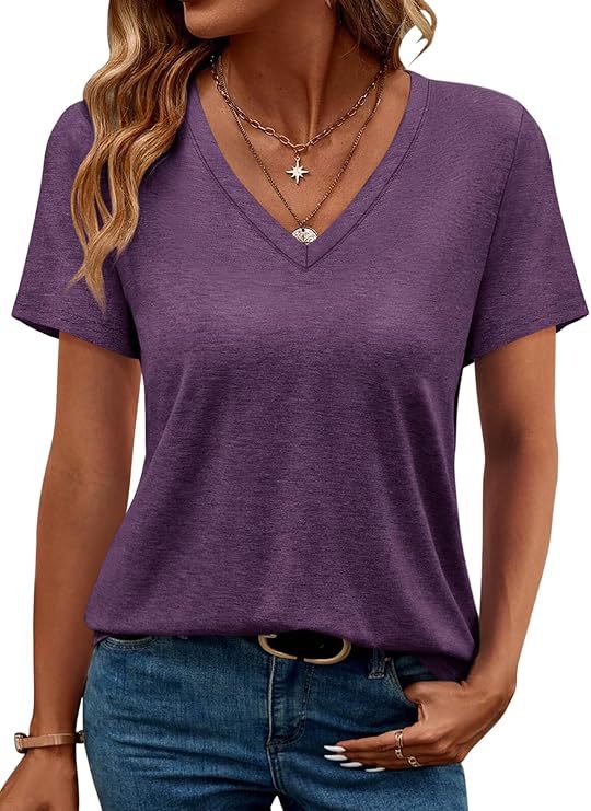 Damen V-Ausschnitt T-Shirt Aus Weichem Single Jersey Echoarchiv
