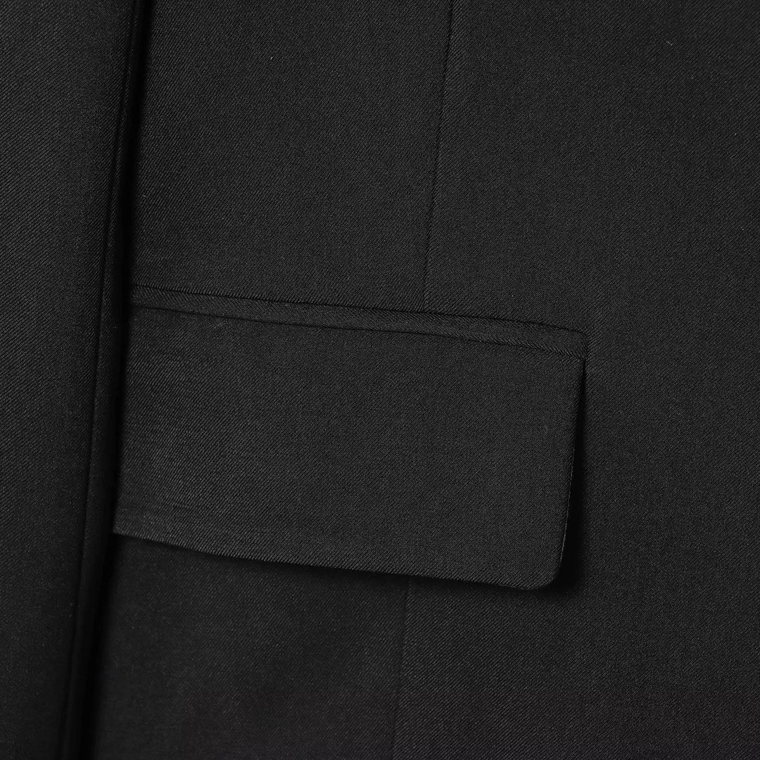 Damen nan taillierter Blazer mit V-Ausschnitt, Pattentaschen und Satinbindegürtel Echo Archiv