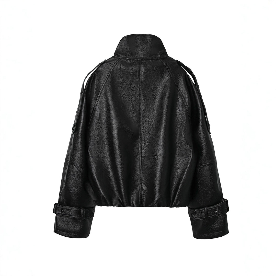 Damen Modische Oversized Lederjacke Echo Archiv