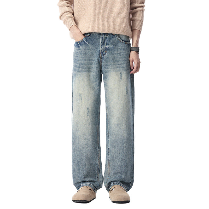 Herren Relaxed-Denimhose mit extra weitem Bein, Steinwasch-Effekt und dezenten Used-Details Echo Archiv