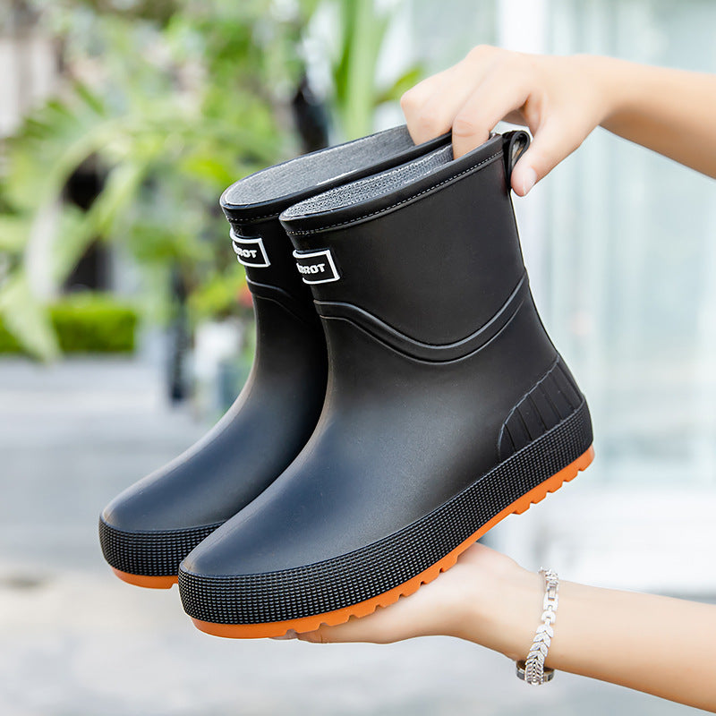 Damen Wasserdichte Kurz-Gummistiefel mit rutschfester Profilsohle und komfortabler Innensohle Echoarhiv – Lioré