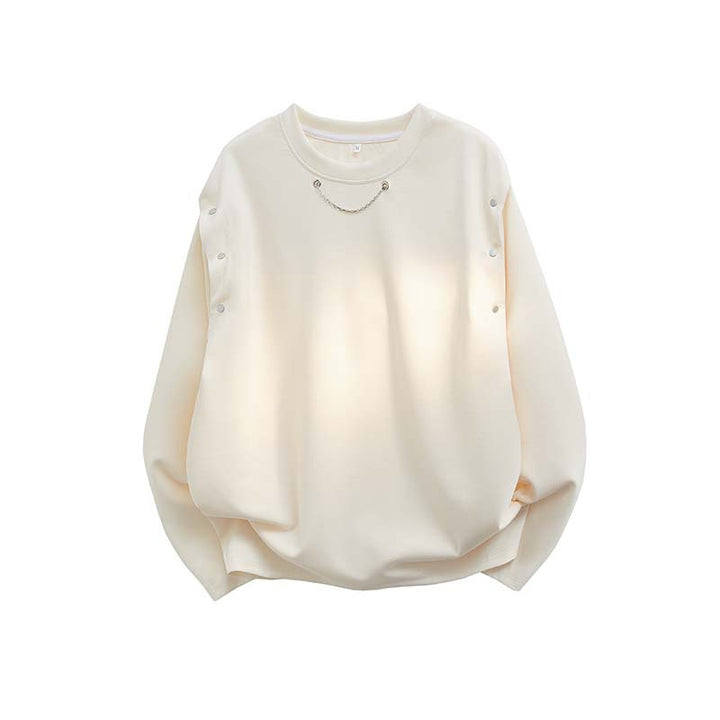 Damen Oversized Sweatshirt mit Ketten-Detail und Druckknopf-Ärmelöffnung Echo Archiv