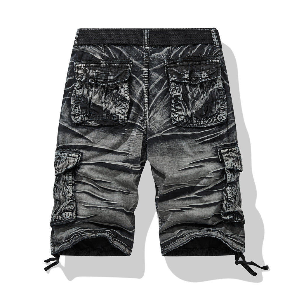 Herren Multifunktionale Cargo-Shorts mit seitlichen Taschen und verstellbarem Bund Echoarchiv