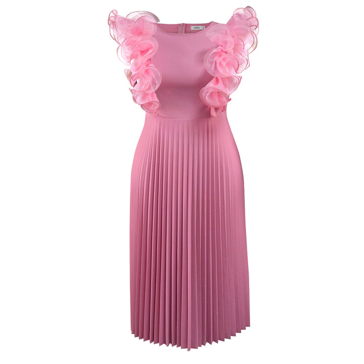 Damen Plissee Kleid mit voluminösen Rüschendetails Echo Archiv