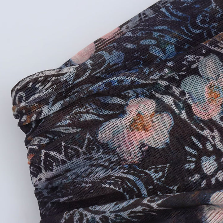 Damen Asymmetrisches One-Shoulder Kleid mit langem Ärmel und Stufenrock Echoarchiv