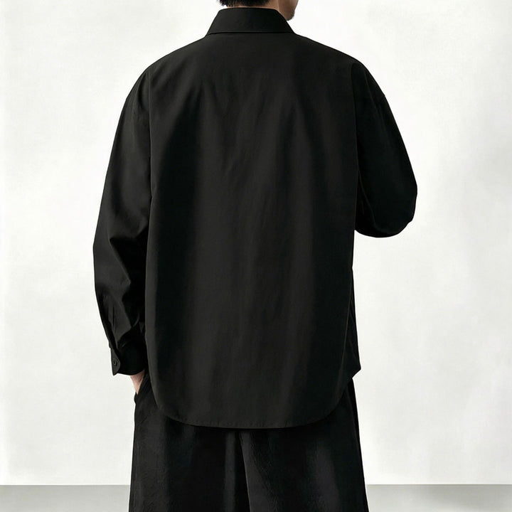 Damen Oversized Hemd mit Stehkragen und verdeckter Knopfleiste Echoarchiv