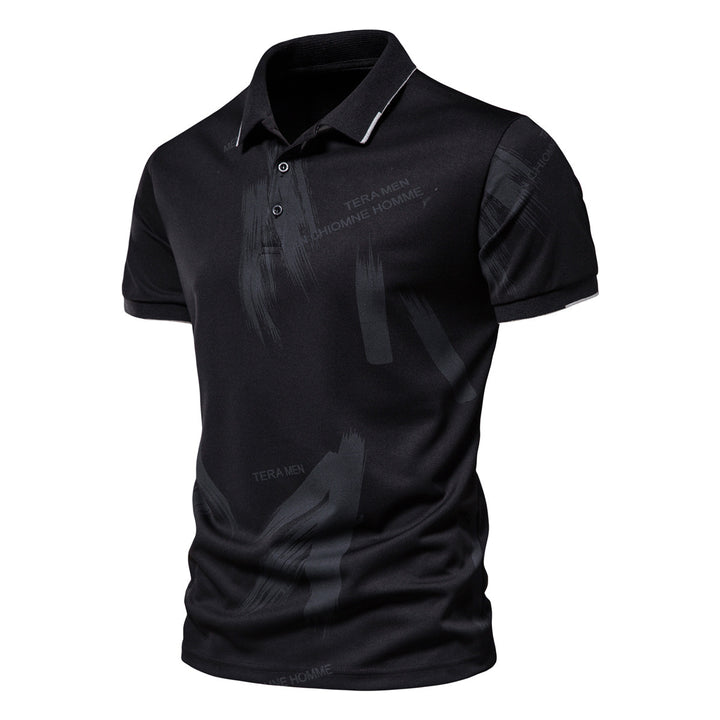 Herren Polo-Shirt mit modernem Grafikdesign und atmungsaktiver Baumwollmischung Echoarchiv