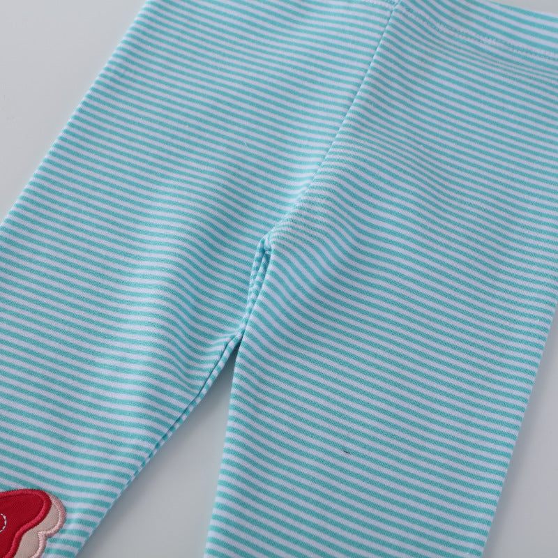 Mädchen Leggings mit buntem Schmetterlings- und Blumenapplikationen Echo Archiv
