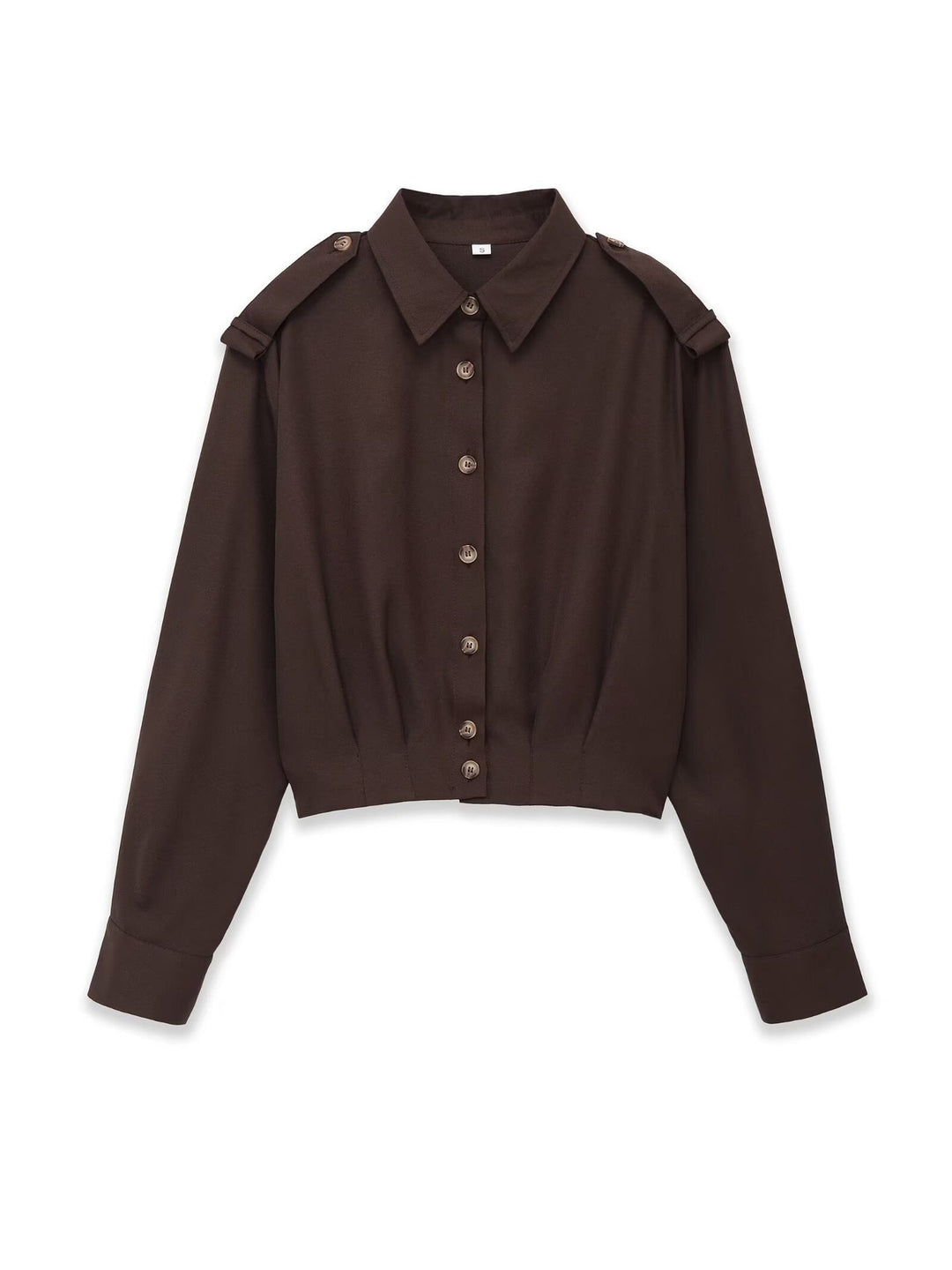 Damen Cropped-Hemdjacke mit Epauletten und taillierenden Abnähern Echoarchiv