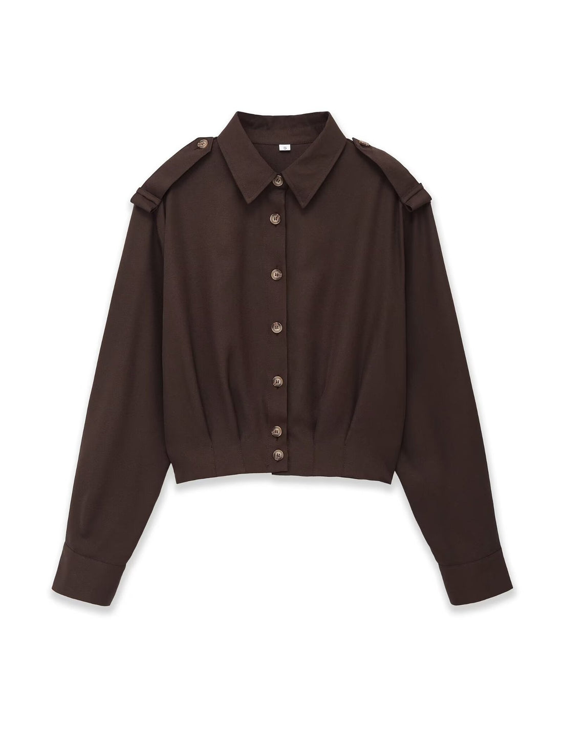 Damen Cropped-Hemdjacke mit Epauletten und taillierenden Abnähern Echoarchiv