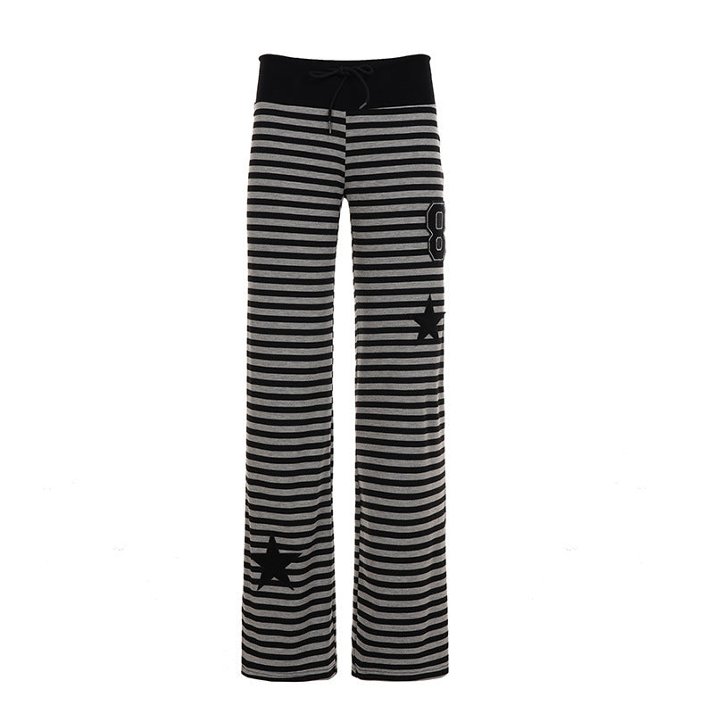 Damen Freizeithose mit gestreiftem Muster und praktischen Seitentaschen Echo Archiv