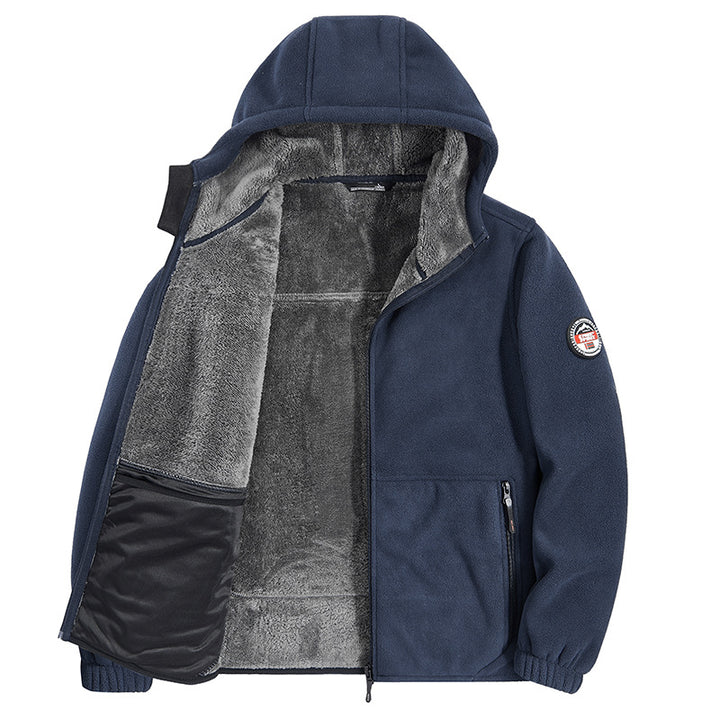Herren Fleecejacke mit Kapuze und Teddy-Innenfutter Echo Archiv