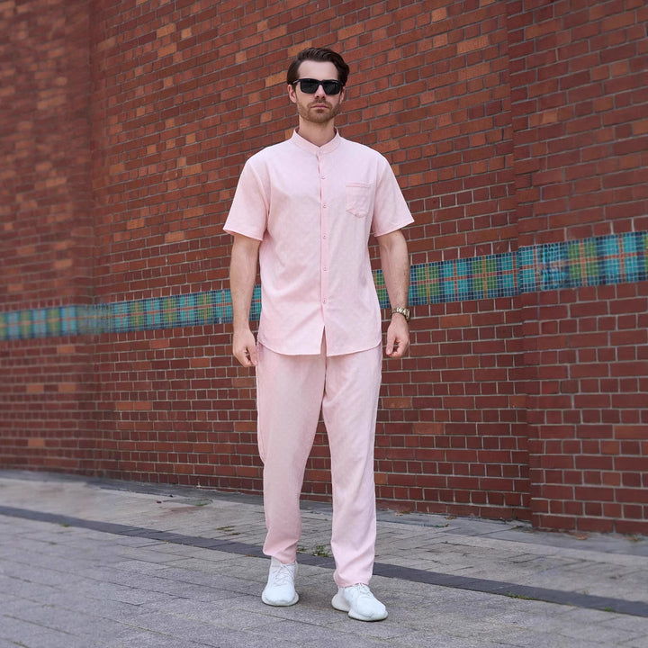 Herren lässiges Kurzarm-Hemd und Hose Set Echoarchiv