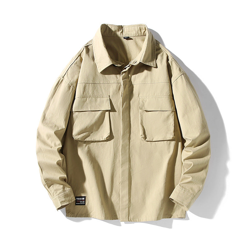 Herren lässige Utility-Hemdjacke mit großen Pattentaschen Echoarchiv