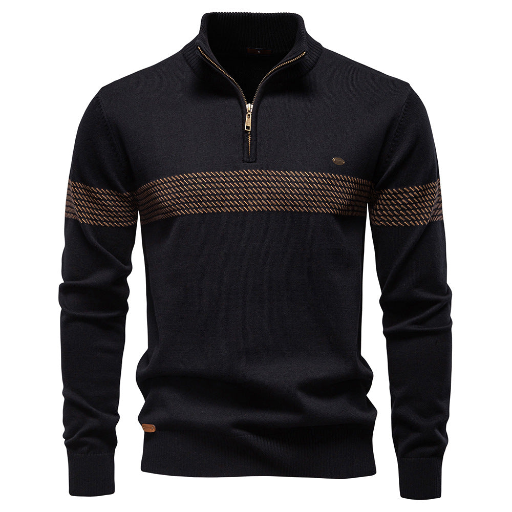 Herren Pullover mit Stehkragen und Reißverschluss Echoarchiv