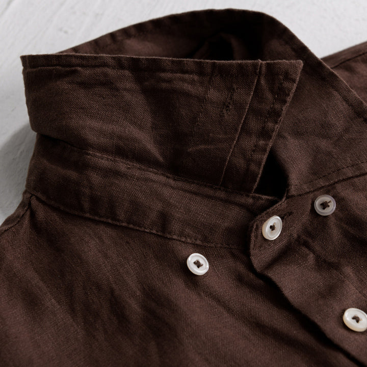 Herren Lockeres Leinen-Overshirt mit Brusttaschen und Knopfleiste Echoarchiv