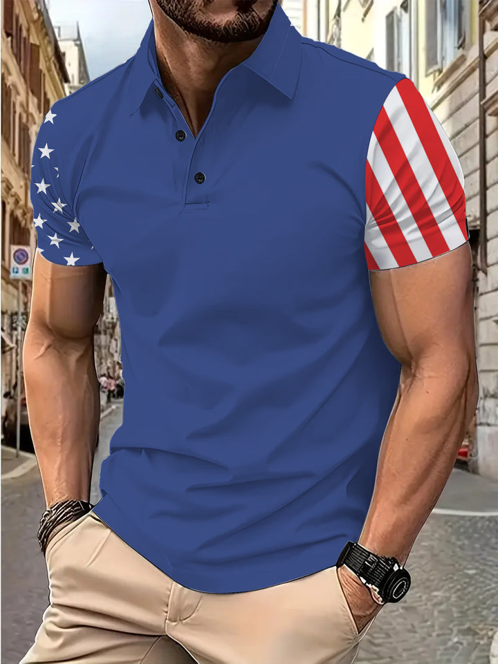 Herren Polohemd mit kreativem Grafikdesign und stilvollen Akzenten Echoarchiv