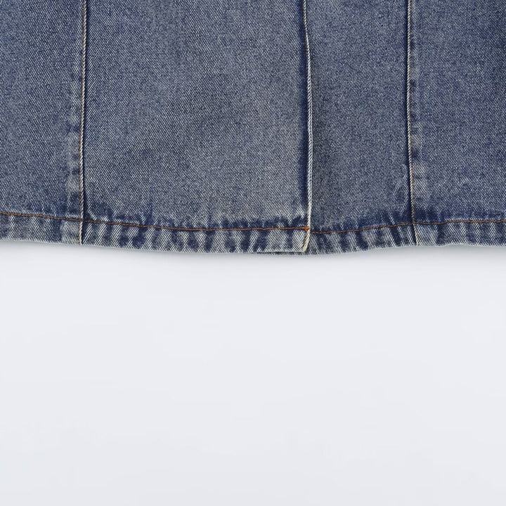 Damen Verkürzte Jeansjacke im Boxy‑Schnitt mit Stehkragen und dreiviertelärmeln Echo Archiv