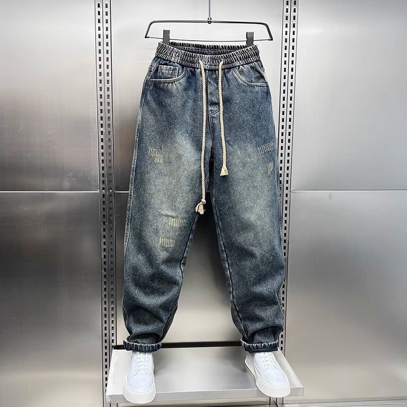Herren Bequeme und lockere Denim-Hose Echoarchiv