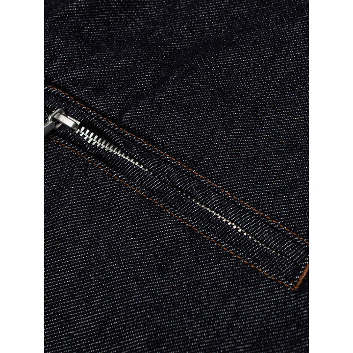 Herren Boxy-Denimjacke mit durchgehendem Reißverschluss, Brust-Reißverschlusstasche und Hemdkragen Echo Archiv