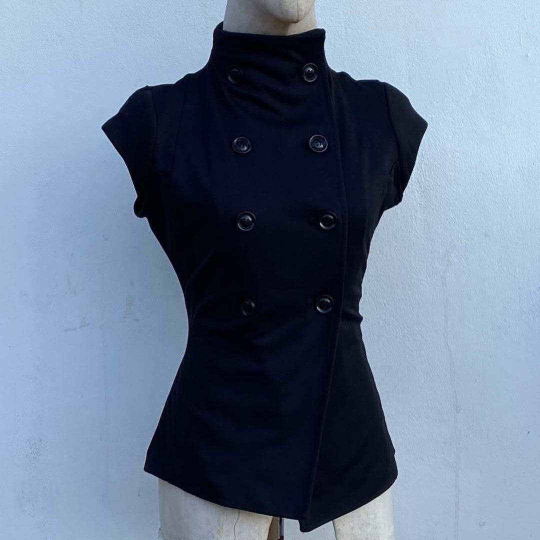 Damen elegantes bodenlanges Oberteil mit Stehkragen Echo Archiv