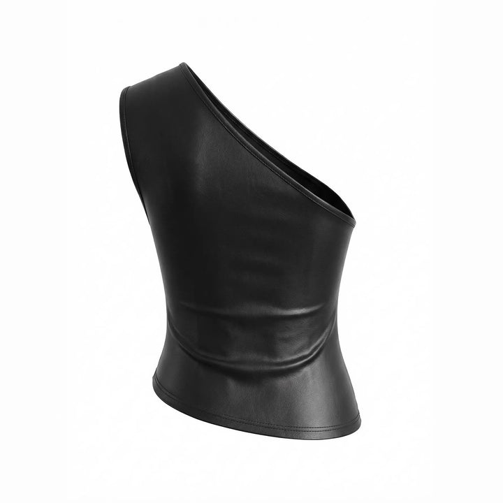 Damen asymmetrisches Top aus Kunstleder Echo Archiv