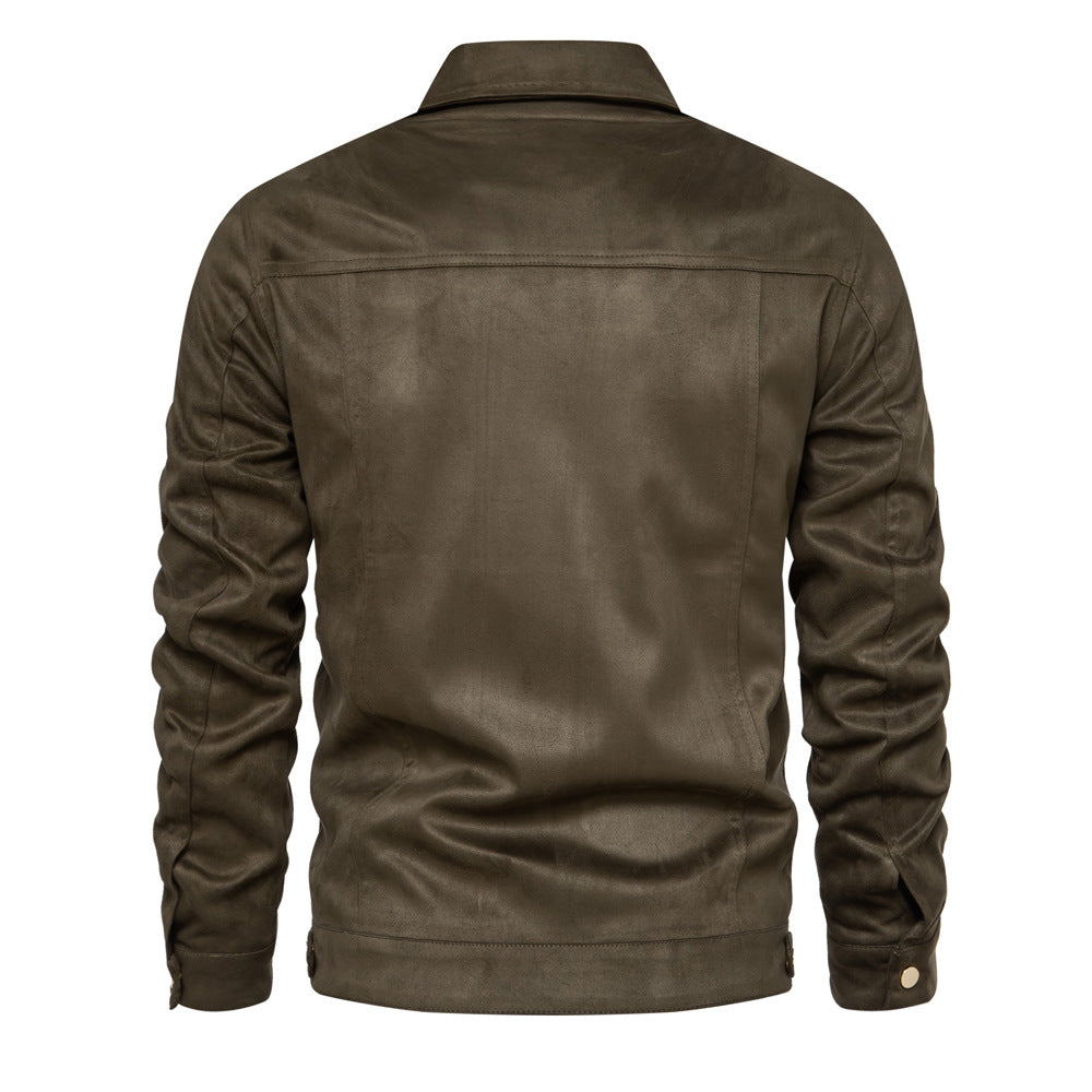 Herren Lederjacke im Vintage-Stil mit praktischen Taschen Echoarchiv