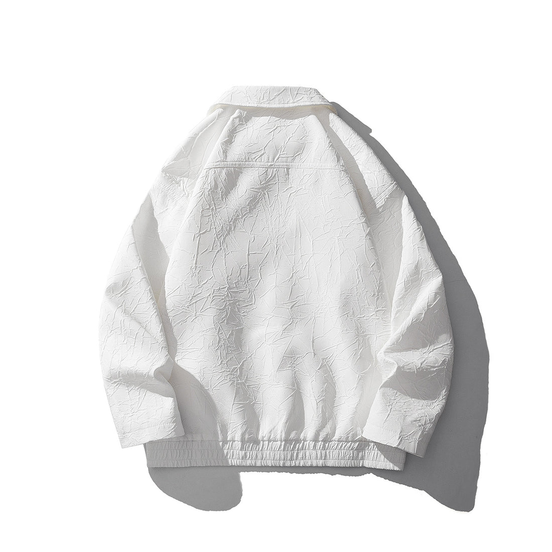 Herren Leichte Crinkle‑Textur Zipjacke mit Hemdkragen und elastischem Saum Echo Archiv