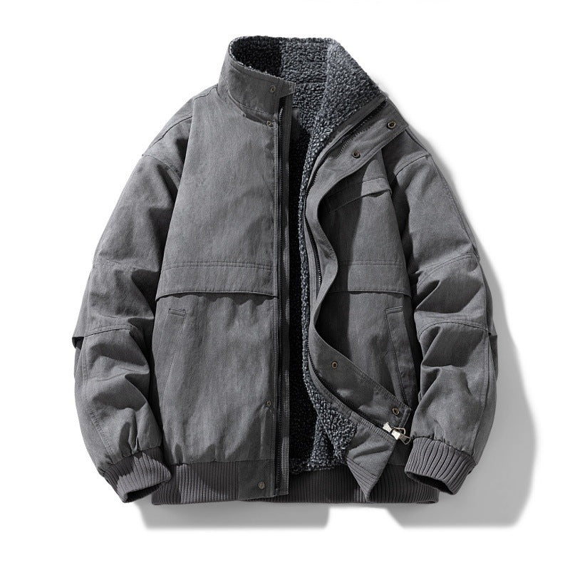 Herren gepolsterte Winterjacke mit Teddy-Futter, winddichte Außenschicht und vom Bomber inspirierten Schnitt – Marzano