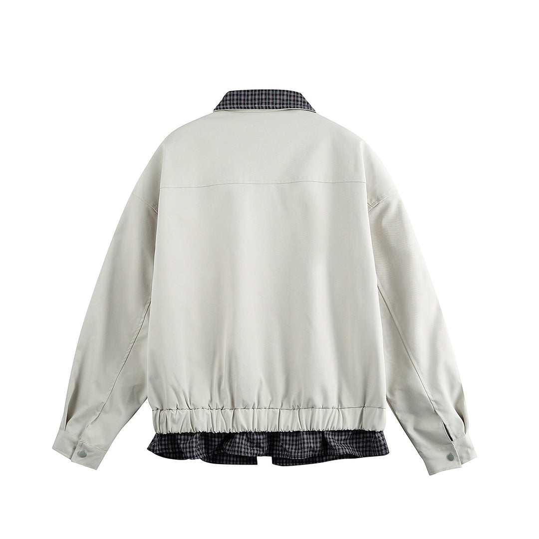 Herren Layered-Optik Blousonjacke mit Karokragen und verstellbarem Saum Echoarchiv