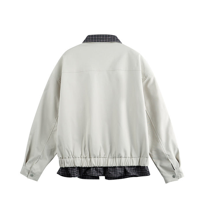 Herren Layered-Optik Blousonjacke mit Karokragen und verstellbarem Saum Echoarchiv
