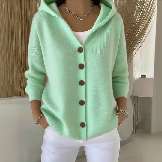 Damen nan Kapuzen-Cardigan mit Knopfleiste und lässiger Oversize-Passform Echo Archiv