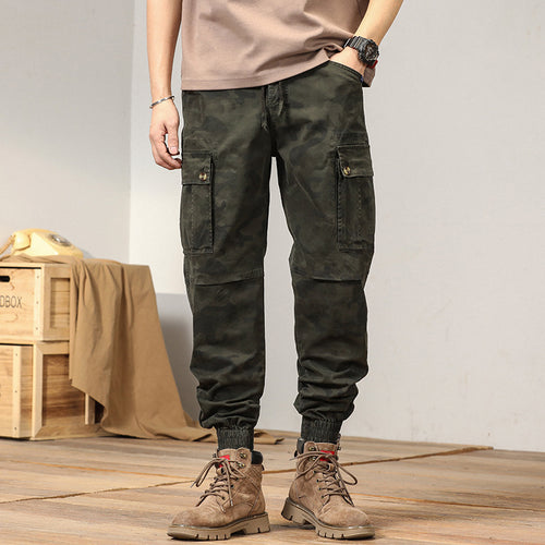 Herren taktische Cargojoggerhose im Camouflage‑Look mit Tunnelzugbund, verstärkten Knien und Bündchenabschlüssen Echo Archiv