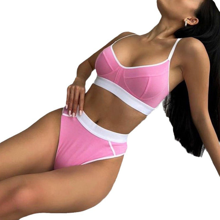 Damen Sportliches Bikini-Set mit verstellbaren Trägern und hohem Schnitt Echo Archiv