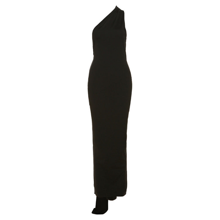 Damen Elegantes bodenlanges One-Shoulder Kleid Echo Archiv