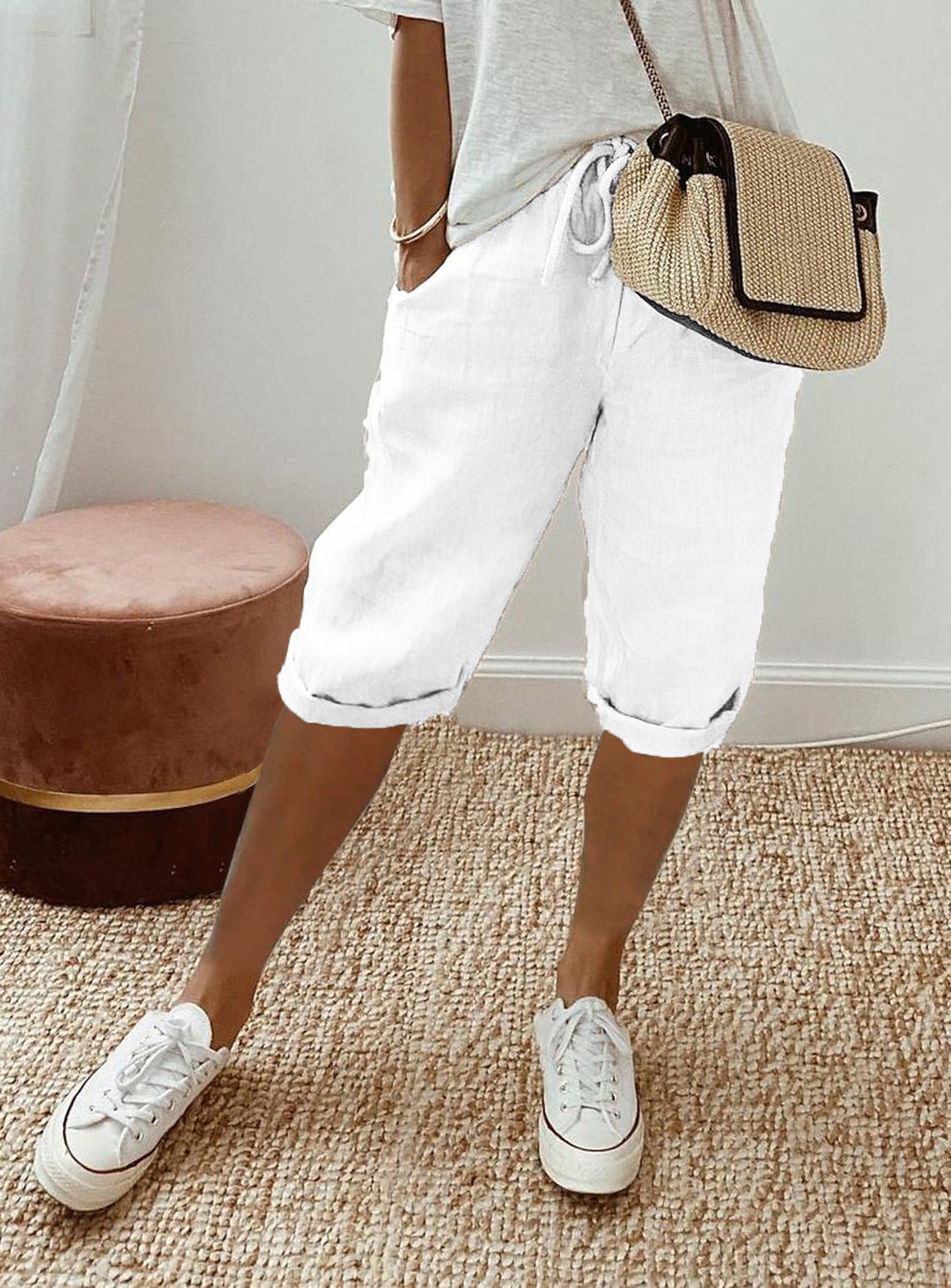 Damen Luftige Leinen Shorts Echoarchiv