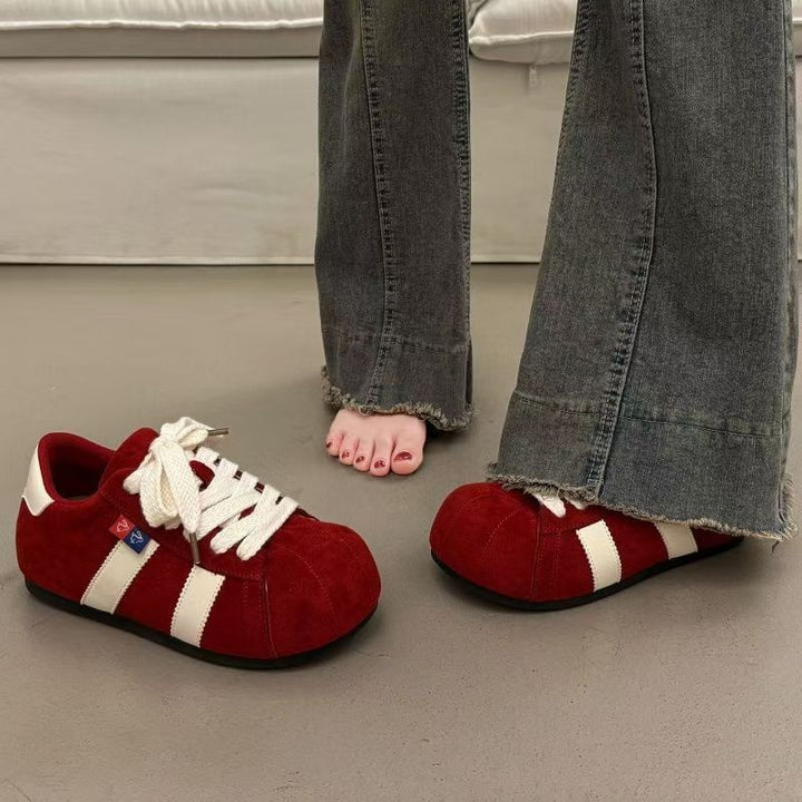 Damen Veloursleder Sneakers mit komfortabler Sohle und trendy Schnürsystem Echo Archiv