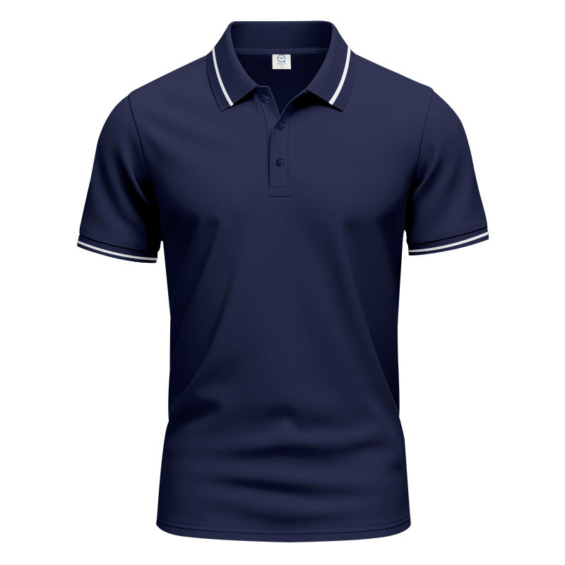 Herren nan atmungsaktives Interlock-Poloshirt mit Kontrast-Tipping, kurzer Knopfleiste und schmaler Silhouette Echo Archiv