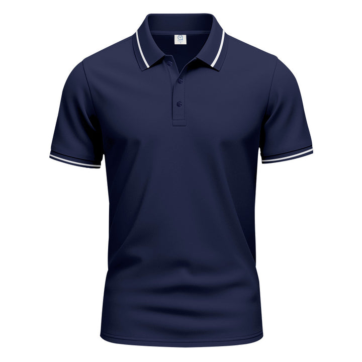 Herren nan atmungsaktives Interlock-Poloshirt mit Kontrast-Tipping, kurzer Knopfleiste und schmaler Silhouette Echo Archiv