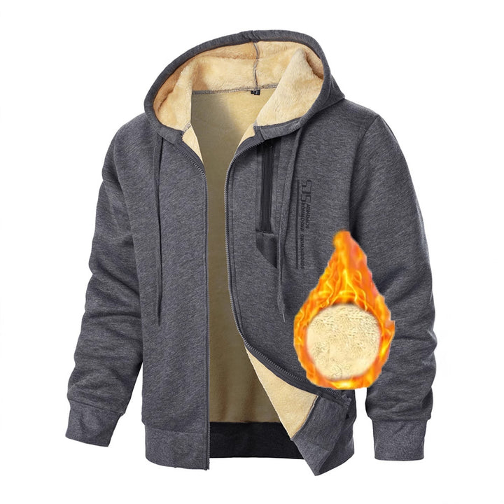 Herren Fleece-Kapuzenjacke mit wärmendem Innenfutter und praktischen Reißverschlusstaschen Echoarchiv