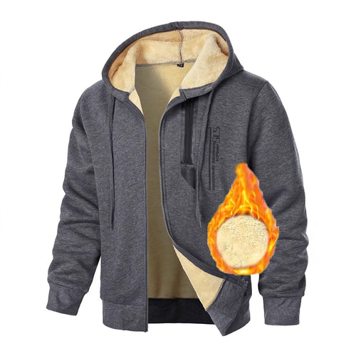 Herren Fleece-Kapuzenjacke mit wärmendem Innenfutter und praktischen Reißverschlusstaschen Echoarchiv