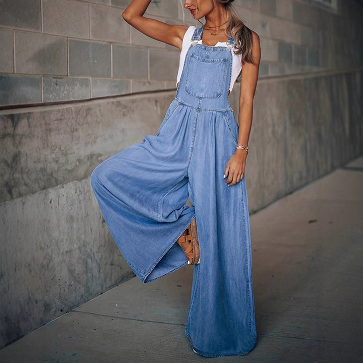 Damen weite Denim-Latzhose im Palazzo-Stil Echo Archiv