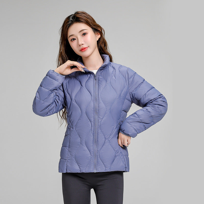 Damen gesteppte Thermo-Kapuzenjacke mit diamantförmiger Steppung Echoarchiv