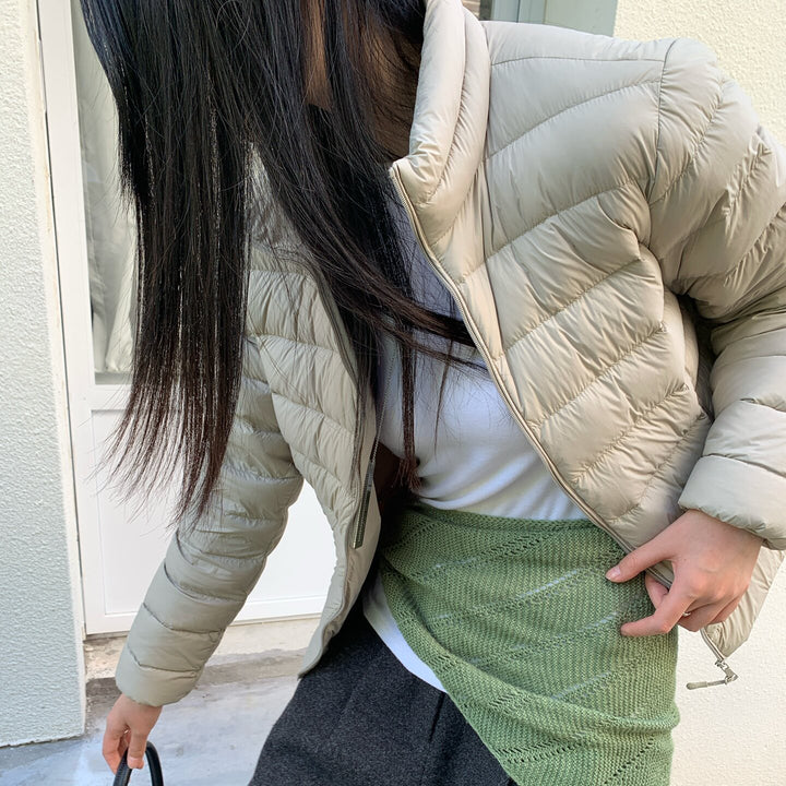 Damen leicht wattierte Steppjacke mit hohem Kragen Echoarchiv