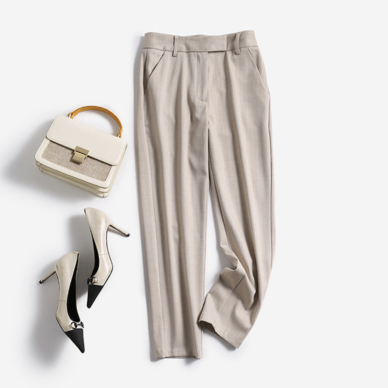 Damen Elegante und bequeme Hochtaillierte Anzughose Echoarchiv